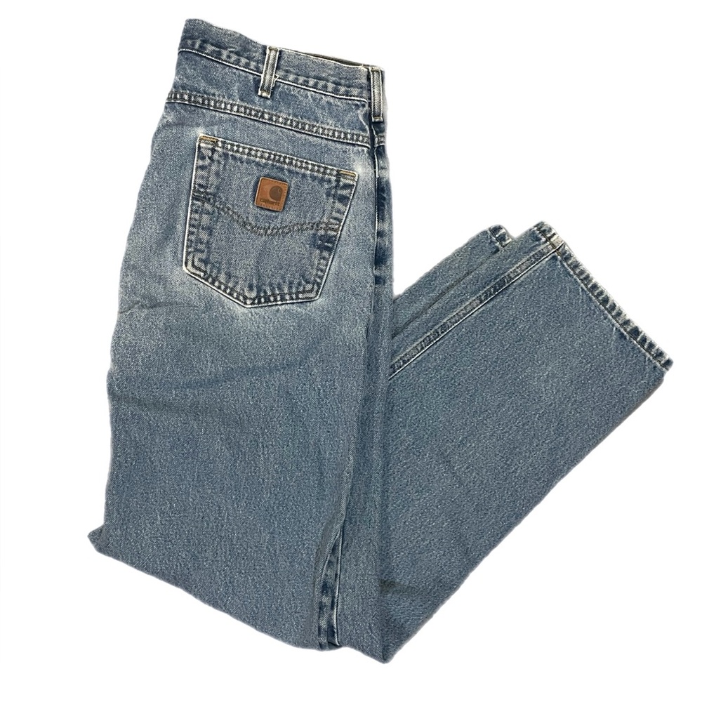 Carhartt Mens B160 Relaxed Fit Straight Leg Jeans 35x34 Dark Stone Wash Workwear